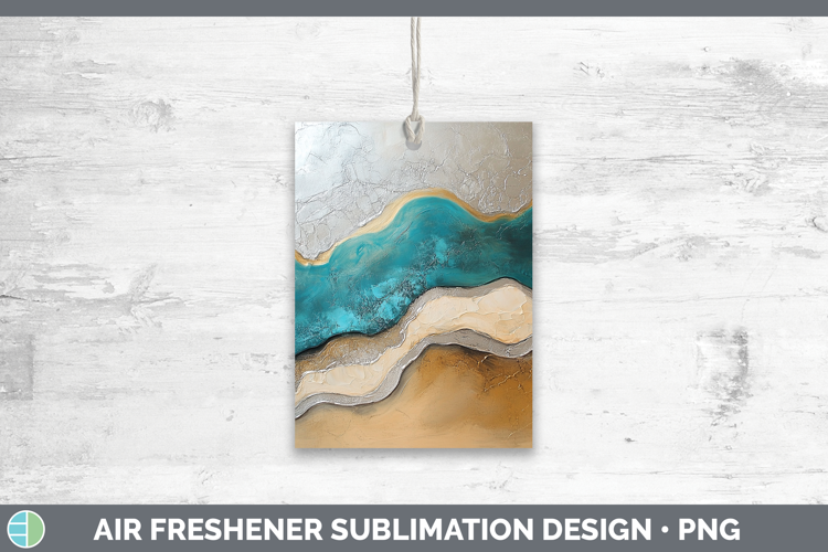 Abstract Teal Air Freshener Sublimation Car Freshener Design