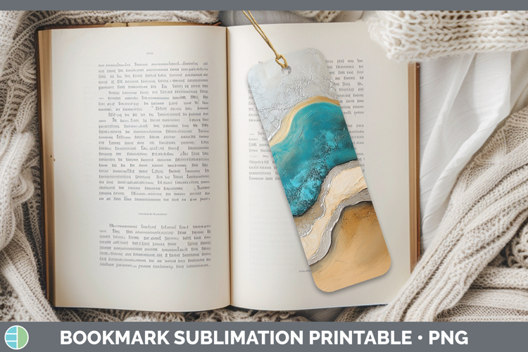 Abstract Teal Bookmark Sublimation Printable Designs