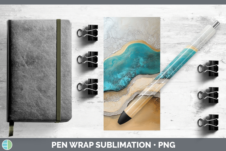 Abstract Teal Pen Wrap Sublimation Pen Designs
