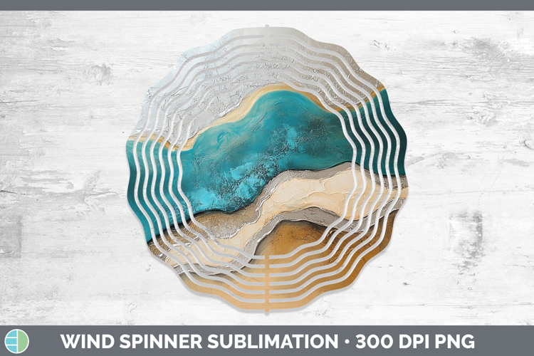Abstract Teal Wind Spinner Sublimation Spinner Designs