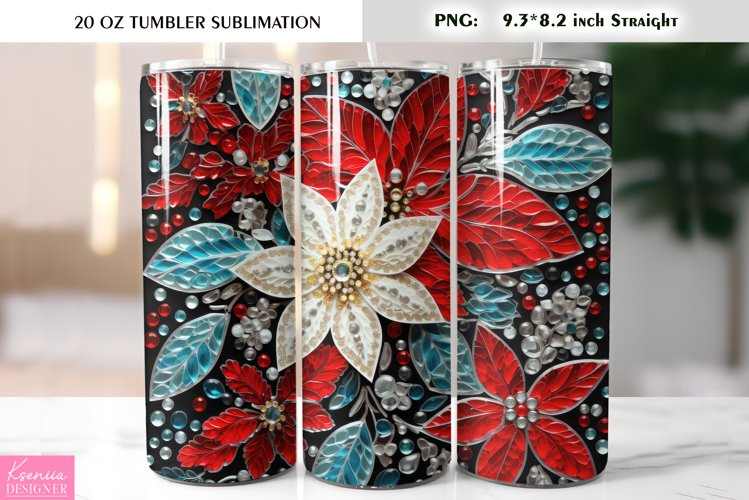 Precious Stones Flowers| Valentines Day Tumbler Sublimation