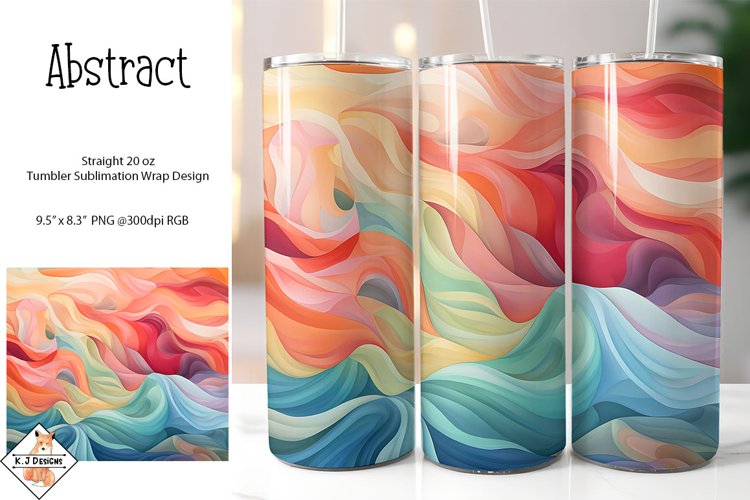 Abstract Tumbler Wrap Sublimation Design example image 1