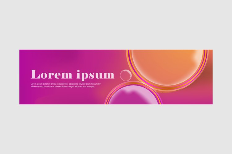 Abstract vibrant gradient modern horizontal banner design example image 1