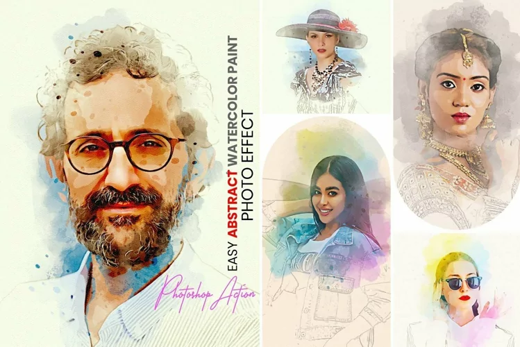 Abstract Watercolor Photoshop Action