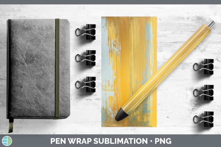 Abstract Yellow Pen Wrap Sublimation Pen Designs