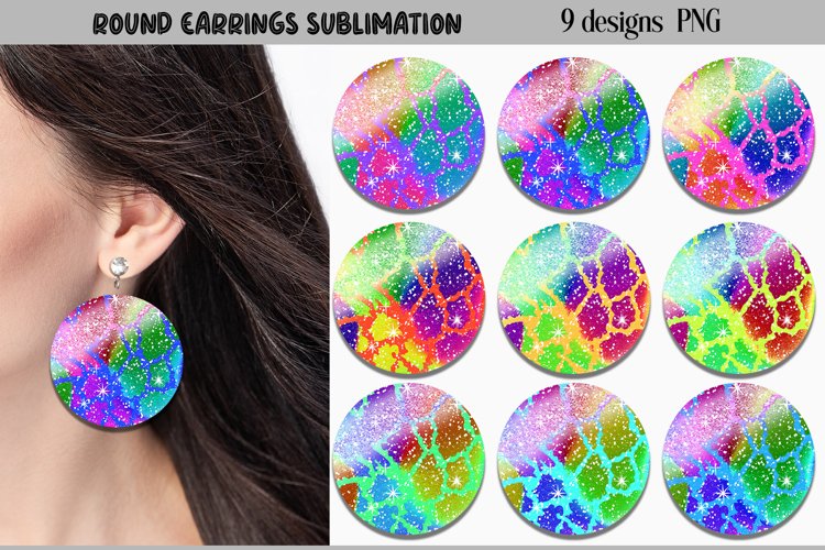 Animal earrings sublimation | Bright round earrings