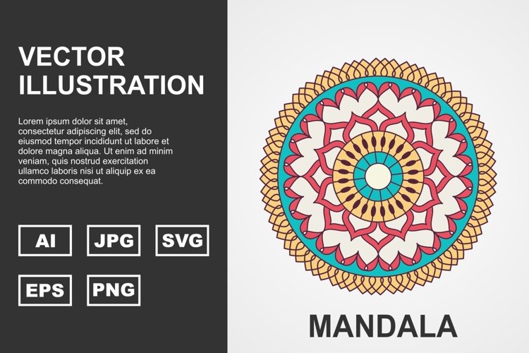 Colorful Vector Mandala Illustration Design example image 1