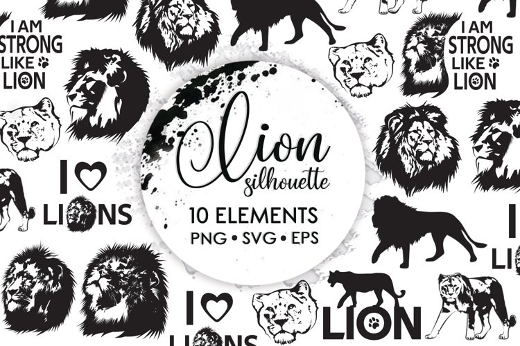 Africa Svg, Lion Head Drawing, Animal Silhouettes, Svg Files example image 1
