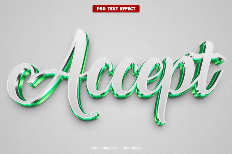 Accept 3D editable text effect