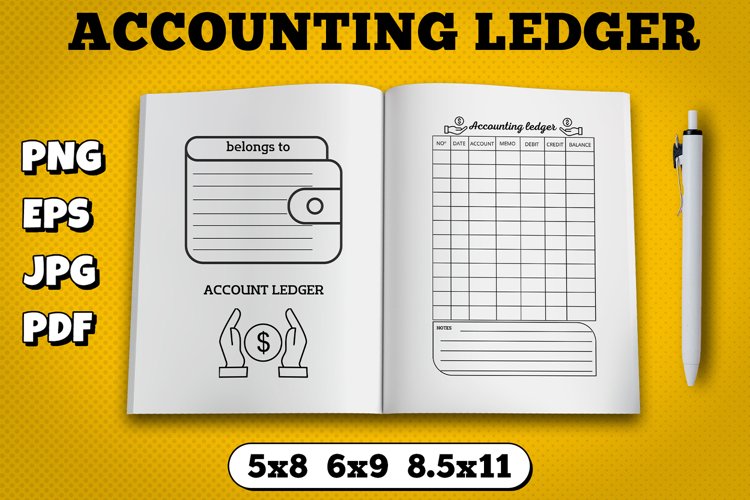 Amazon kdp accounting ledger interior for kindle publisher