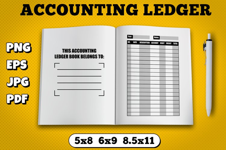 Amazon kdp accounting ledger interior for kindle publisher example image 1