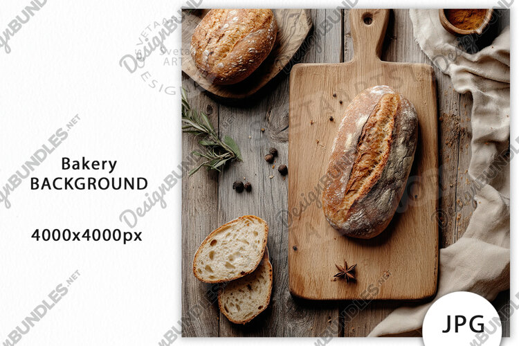 Aesthetic Bread Background, Mockup JPG example image 1