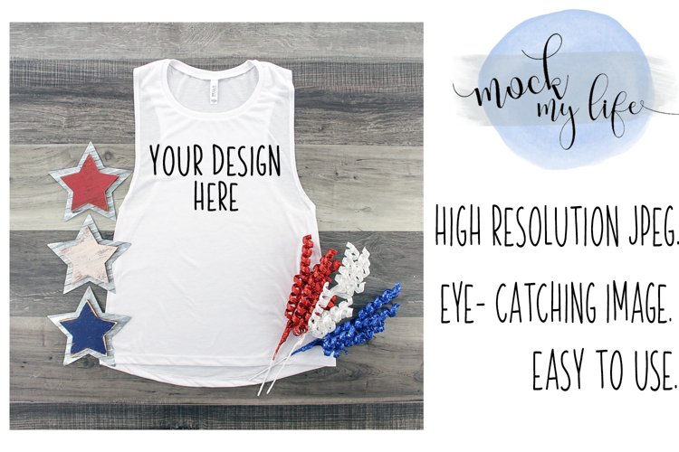 Bella Canvas Mockup / Patriotic Flat Lay / Independence Day example image 1