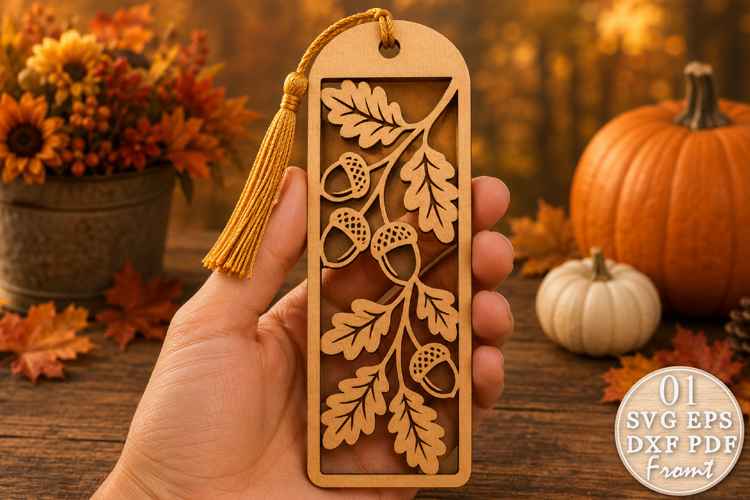 Acorn Bookmark SVG Laser Cut