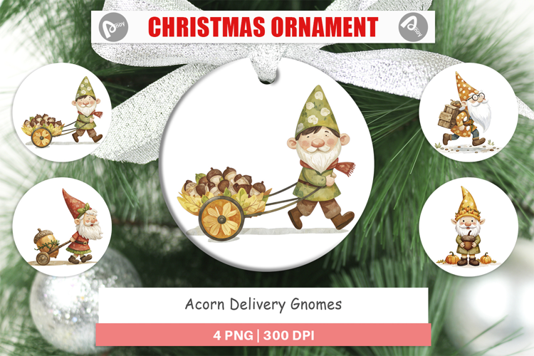 Ornament Acorn Gnome Delivery