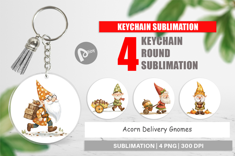 Keychain Acorn Gnome Delivery