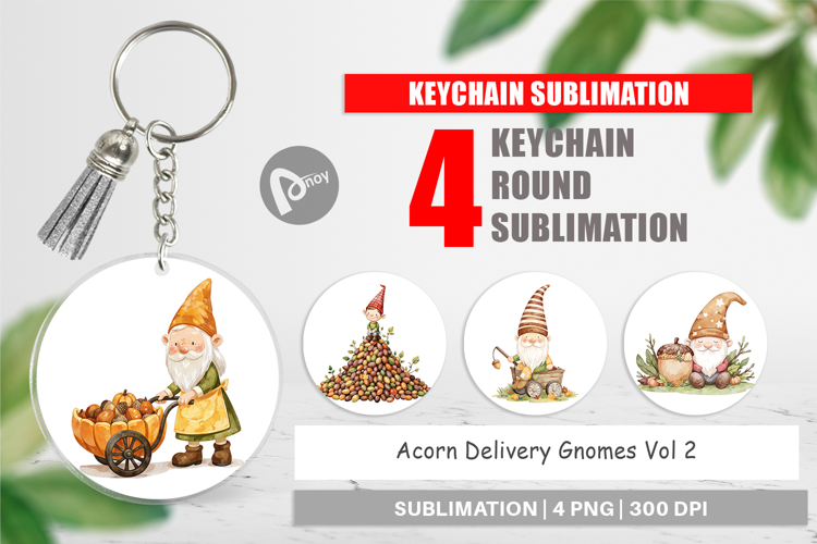 Keychain Acorn Gnome Delivery