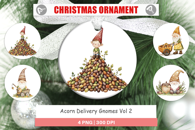 Ornament Acorn Gnome Delivery