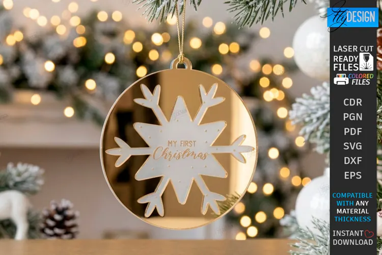Acrylic Christmas Ornament Laser Cut | Christmas Tree Décor
