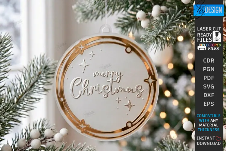 Acrylic Christmas Ornament Laser Cut | Christmas Tree Décor