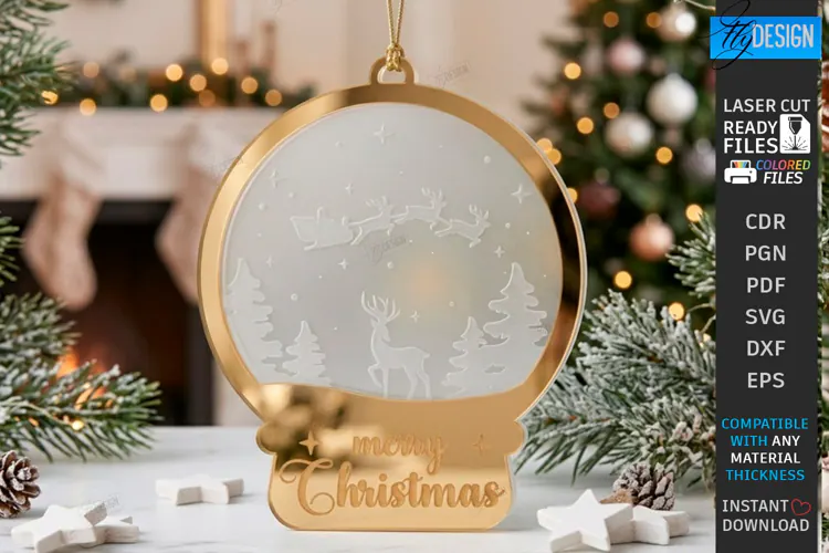 Acrylic Christmas Ornament Laser Cut | Christmas Tree Décor