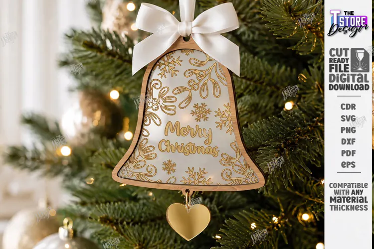 3D Wooden and Acrylic Christmas Tree Ornament Laser Cut |CNC