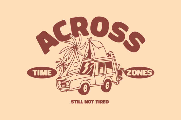 Across Time Zones Summer Travel Quotes T-shirt Design