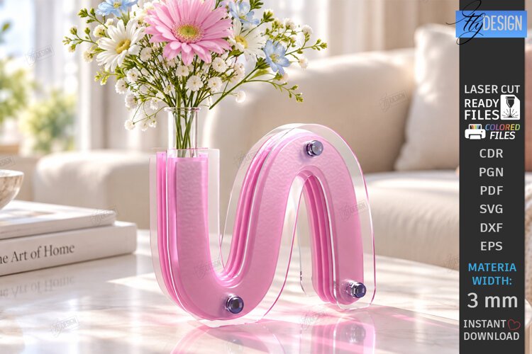 Acrylic Gradient Vase Laser Cut | Modern Acrylic Flower Vase example image 1
