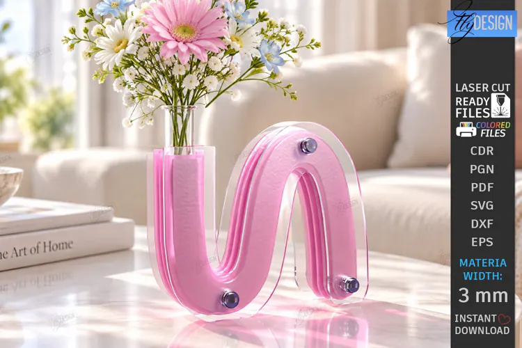 Acrylic Gradient Vase Laser Cut | Modern Acrylic Flower Vase