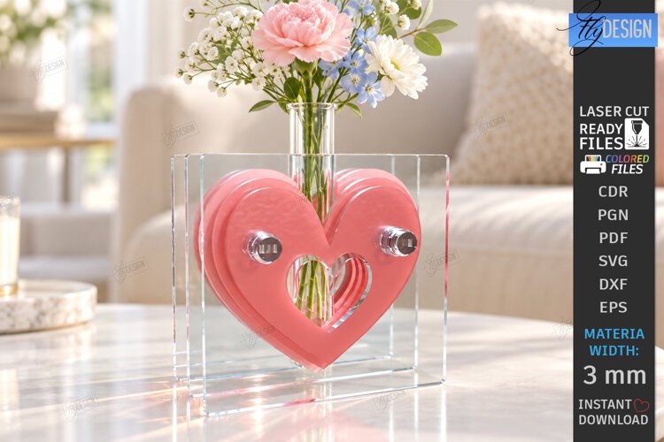 Acrylic Gradient Vase Laser Cut | Modern Acrylic Flower Vase example image 1