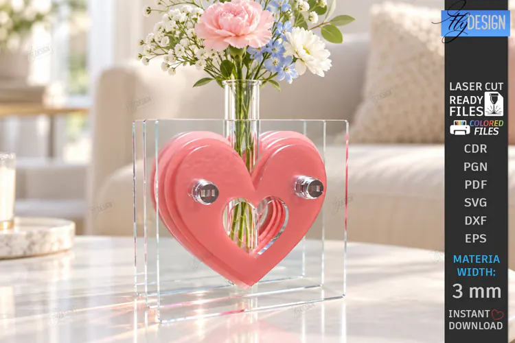 Acrylic Gradient Vase Laser Cut | Modern Acrylic Flower Vase
