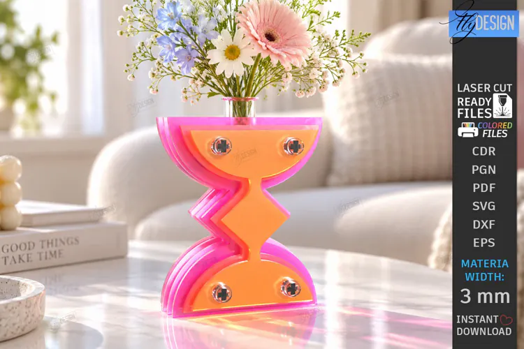 Acrylic Gradient Vase Laser Cut | Modern Acrylic Flower Vase
