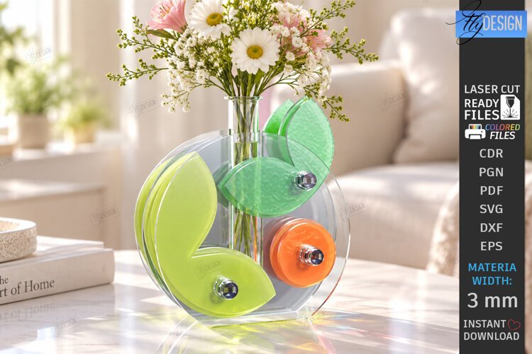 Acrylic Gradient Vase Laser Cut | Modern Acrylic Flower Vase example image 1