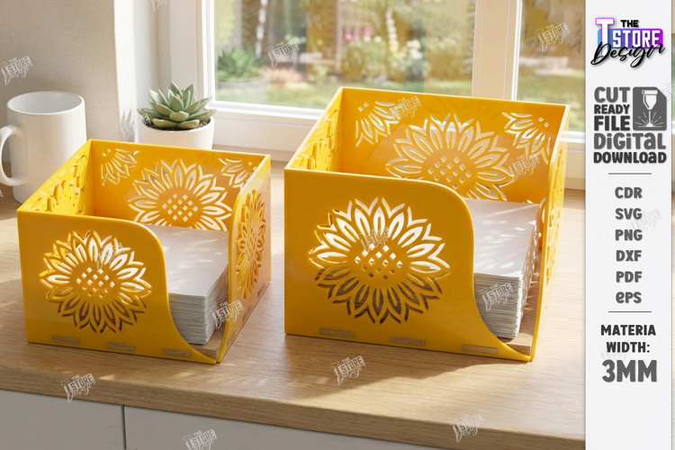 Acrylic Napkin Holder Laser Cut | Modern Napkin Stand SVG