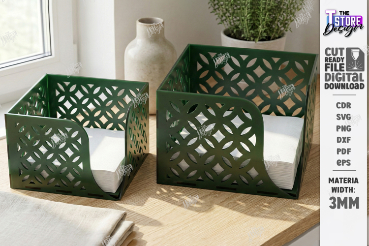 Acrylic Napkin Holder Laser Cut | Modern Napkin Stand SVG