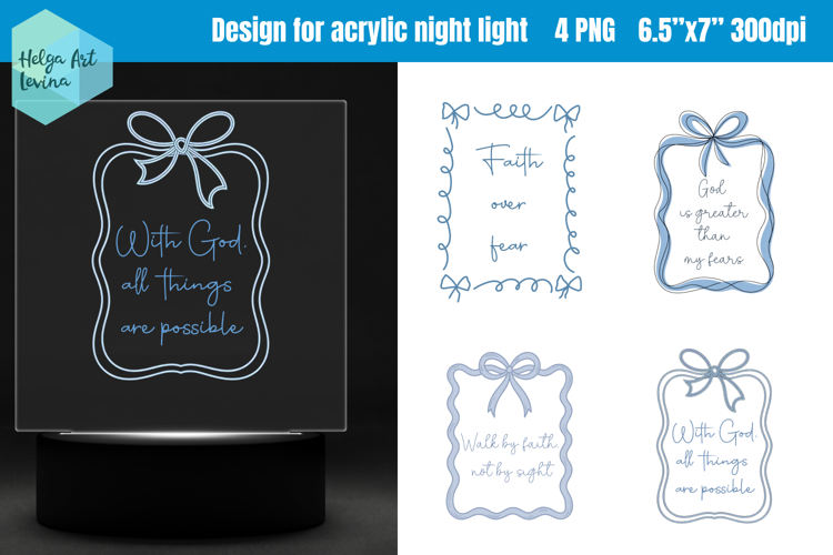 Religious quotes | Acrylic night light PNG