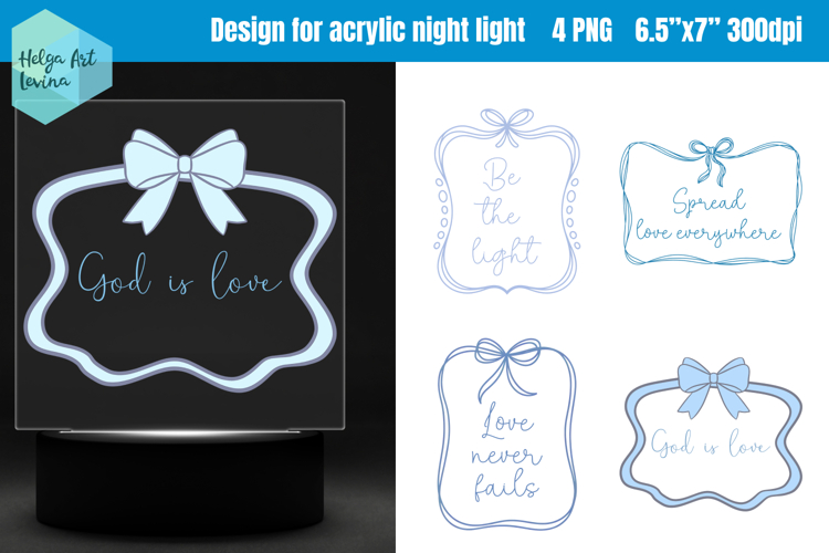 Religious quotes | Acrylic night light PNG