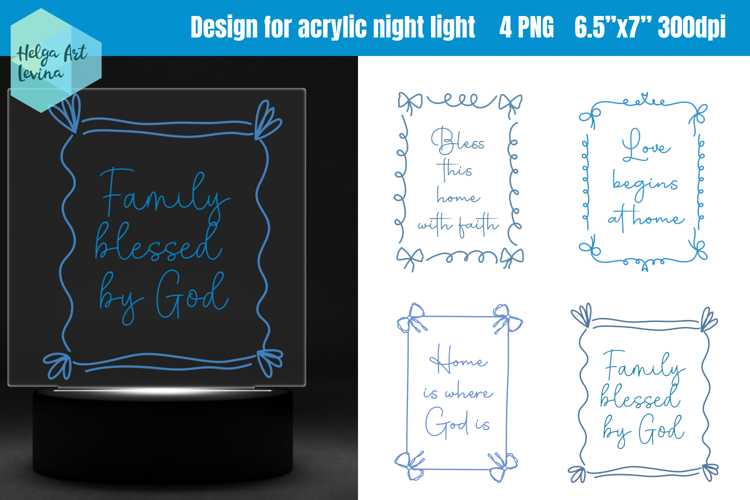 Religious quotes | Acrylic night light PNG