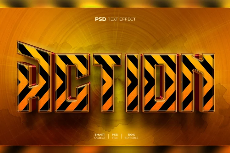 Action 3D editable text effect