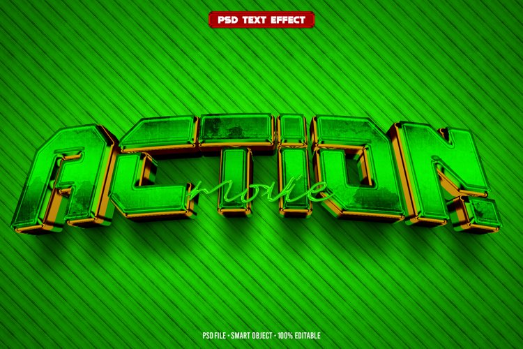 Action 3D editable text effect example image 1