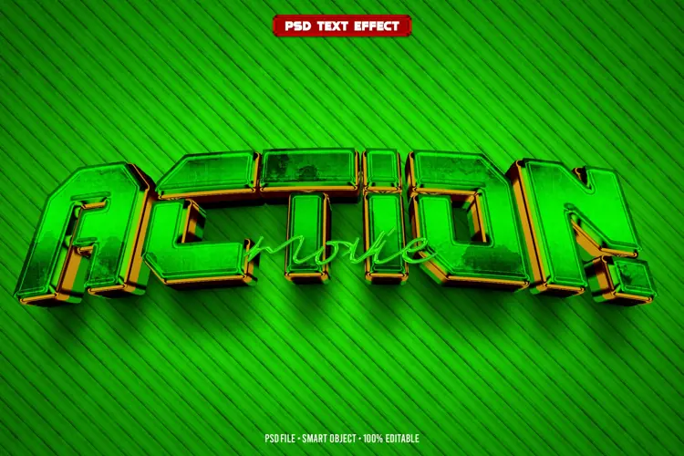 Action 3D editable text effect