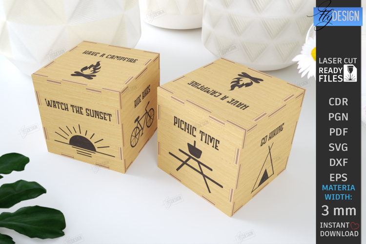 Activity Dice Laser Cut | Leisure Decision Maker Cubes SVG