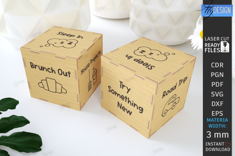 Activity Dice Laser Cut | Activity Decision Maker Cubes SVG