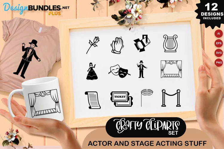 Actor And Stage Acting Stuff Clipart Set