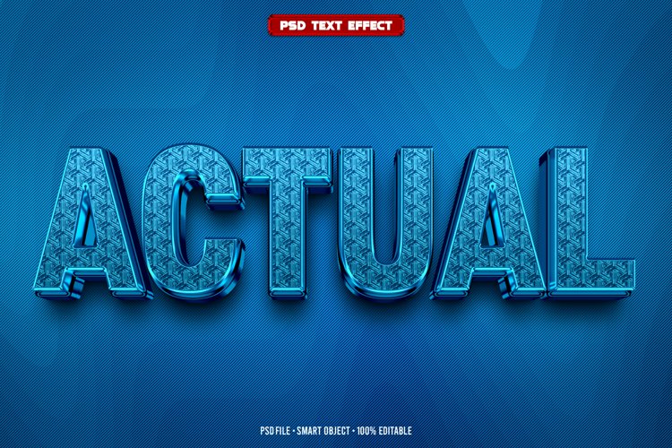 Actual 3D editable text effect example image 1