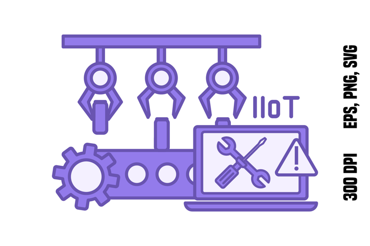 Purple Real time Data Monitoring Icon