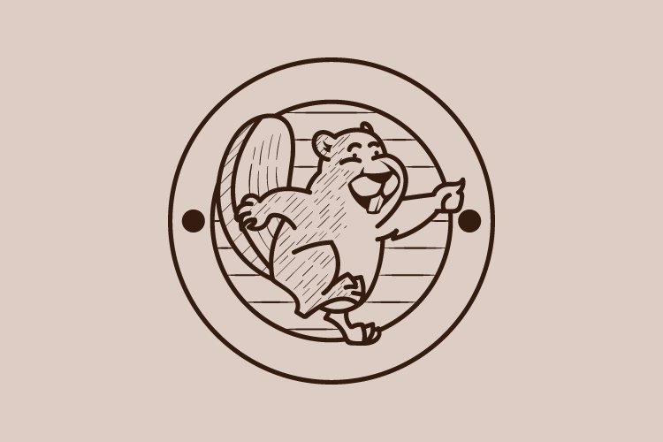 beaver vintage logo badge style example image 1