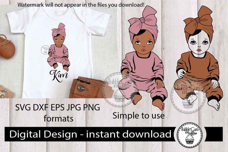 Afro Girl with bandana 79 example image 1