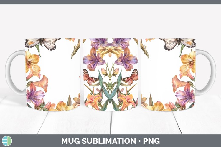 Add a Name Flowers Freesia Mug Wrap Sublimation Coffee Cup D