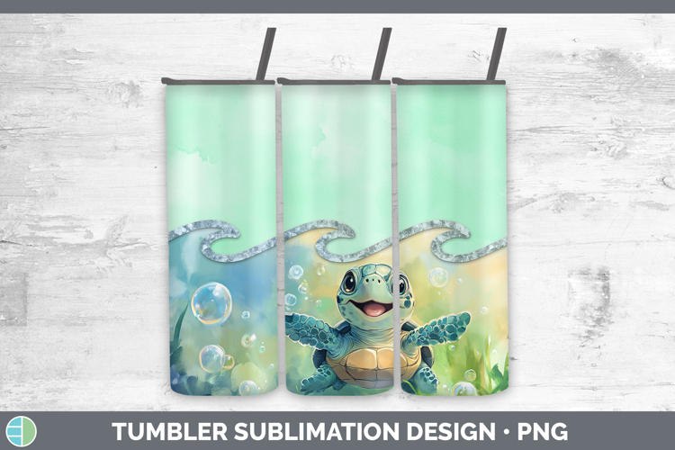 Add A Name Sea turtle Tumbler Sublimation 20 oz Skinny Tumbl